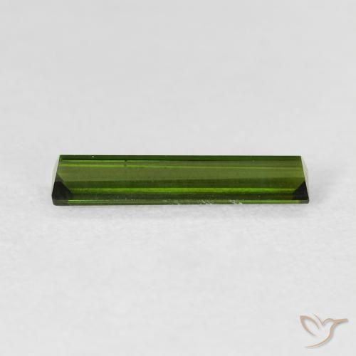 Turmalina Verde amarillento natural de 0.94 ct, Corte Baguette, VVS