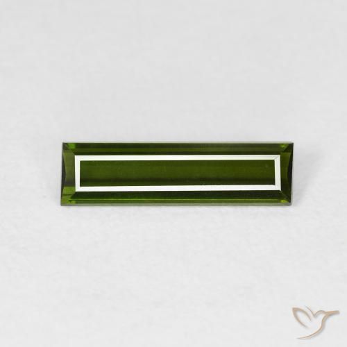 0.83ct Natural Verde terroso Turmalina, Corte Baguette, VVS