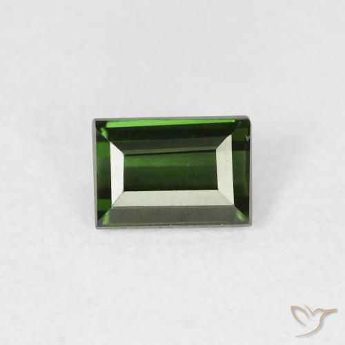 0.59ct Natural Verde bosque Turmalina, Corte Baguette, VVS