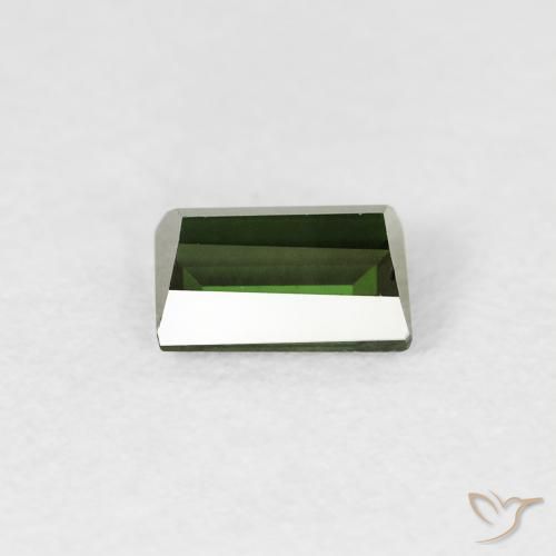 Turmalina Verde bosque natural de 0.59 ct, Corte Baguette, VVS