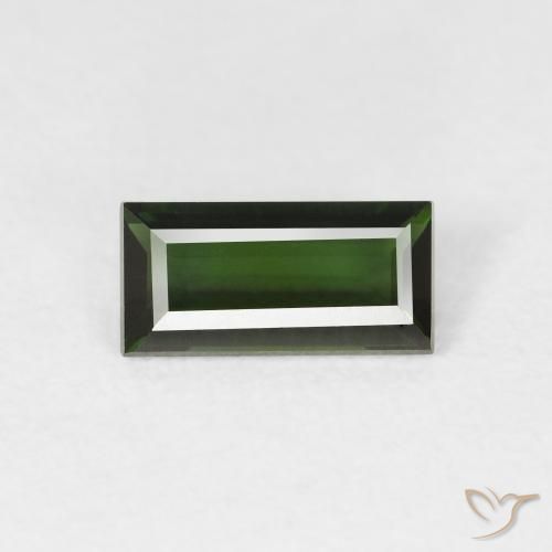 1.06ct Natural Verde oscuro Turmalina, Corte Baguette, VVS