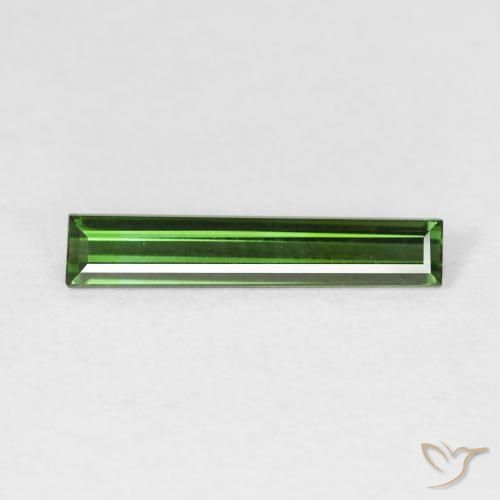 0.83ct Natural Verde bosque Turmalina, Corte Baguette, VVS