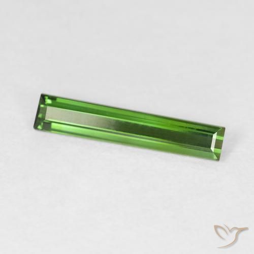 Turmalina Verde bosque natural de 0.83 ct, Corte Baguette, VVS