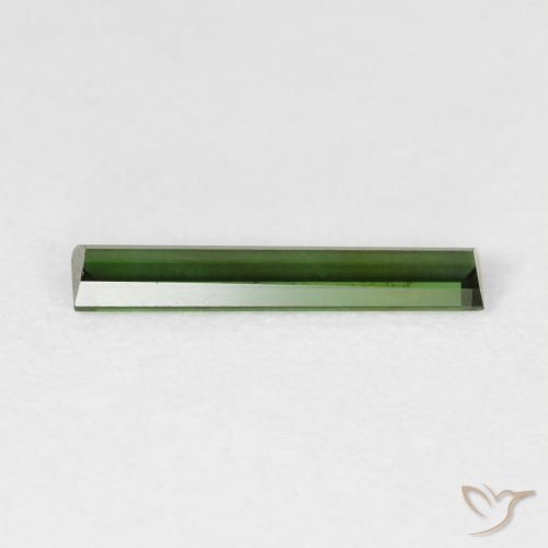 Turmalina Verde bosque natural de 0.83 ct, Corte Baguette, VVS