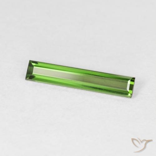 0.72ct Natural Verde oscuro Turmalina, Corte Baguette, VVS