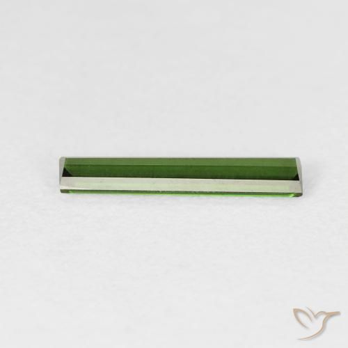 Turmalina Verde oscuro natural de 0.72 ct, Corte Baguette, VVS