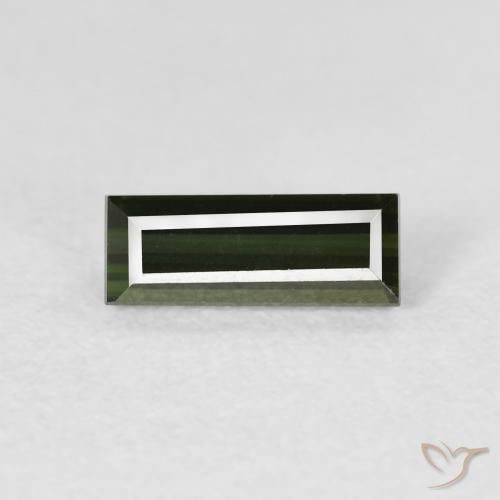 0.84ct Natural Verde terroso Turmalina, Corte Baguette, VVS, Photo A