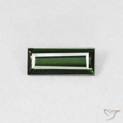 0.35ct Natural Verde oscuro Turmalina, Corte Baguette, VVS