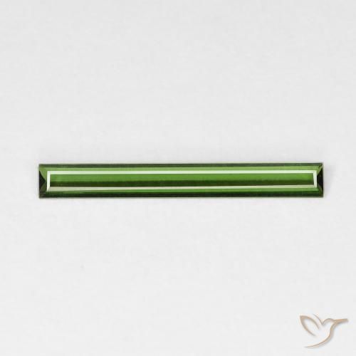 0.50ct Natural Verde terroso turmalina, Corte Baguette, VVS