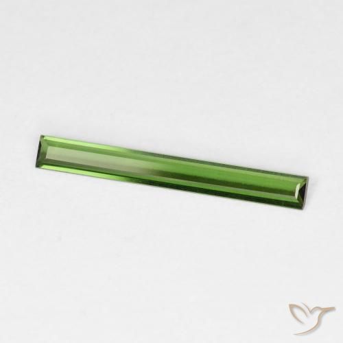 Turmalina Verde terroso natural de 0.50 ct, Corte Baguette, VVS