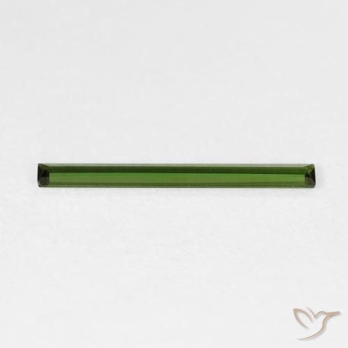 Turmalina Verde terroso natural de 0.50 ct, Corte Baguette, VVS