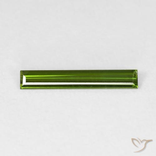 0.55ct Natural Verde bosque turmalina, Corte Baguette, VVS
