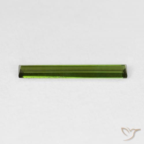 Turmalina Verde bosque natural de 0.55 ct, Corte Baguette, VVS