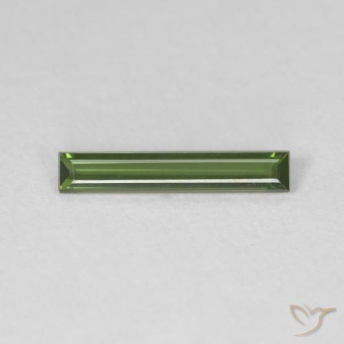 0.46ct Natural Verde bosque Turmalina, Corte Baguette, VVS