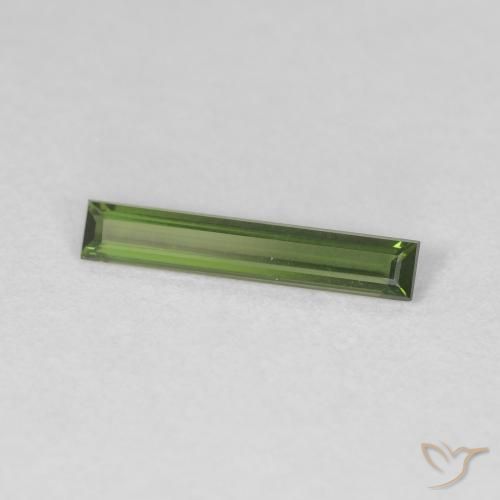 Turmalina Verde bosque natural de 0.46 ct, Corte Baguette, VVS