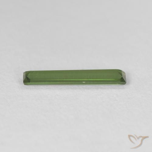 Turmalina Verde bosque natural de 0.46 ct, Corte Baguette, VVS