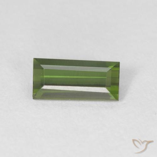 0.52ct Natural Verde oscuro Turmalina, Corte Baguette, VVS