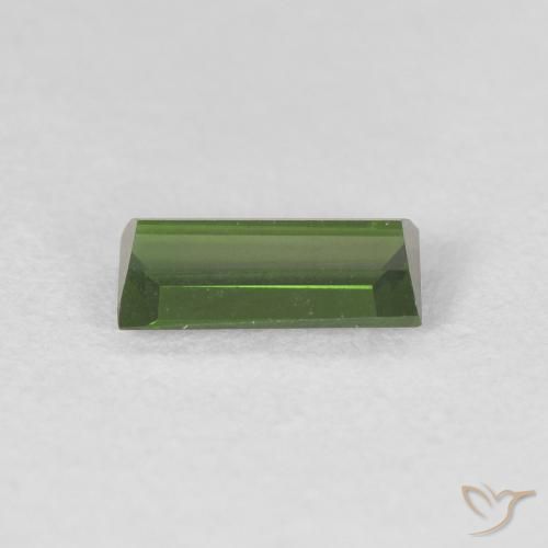 Turmalina Verde oscuro natural de 0.52 ct, Corte Baguette, VVS
