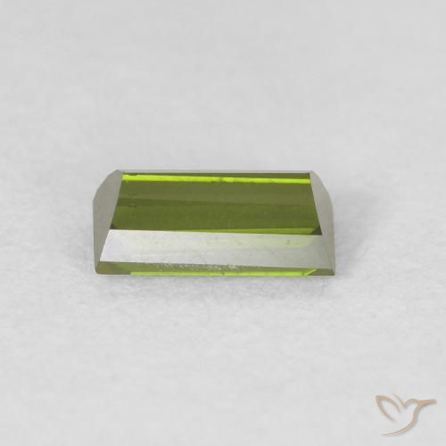 Turmalina Verde oscuro natural de 0.43 ct, Corte Baguette, VVS