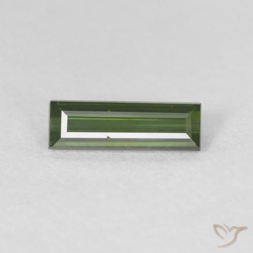 0.72ct Natural Verde oscuro Turmalina, Corte Baguette, VVS