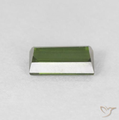 Turmalina Verde oscuro natural de 0.47 ct, Corte Baguette, VVS