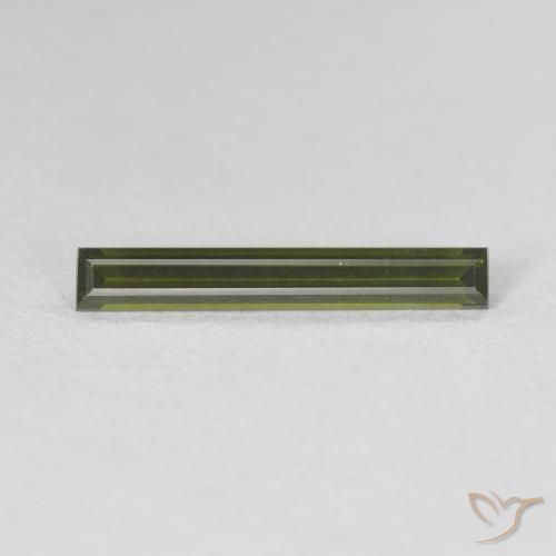 0.62ct Natural Verde terroso Turmalina, Corte Baguette, VVS