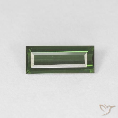 0.76ct Natural Verde medio Turmalina, Corte Baguette, VVS