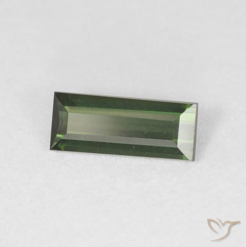 Turmalina Verde medio natural de 0.76 ct, Corte Baguette, VVS