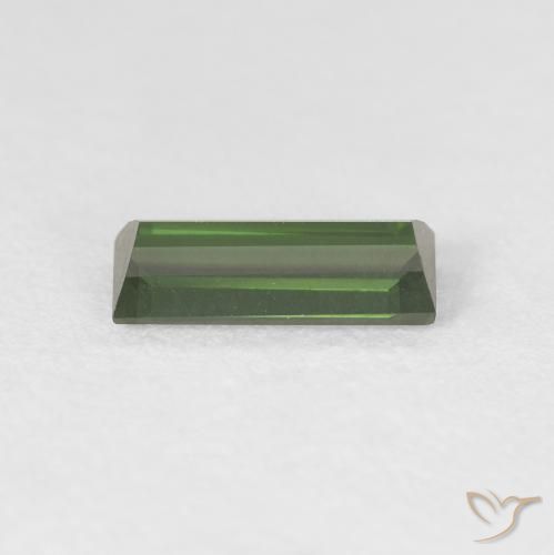 Turmalina Verde medio natural de 0.76 ct, Corte Baguette, VVS
