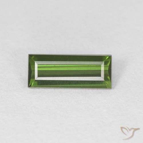 0.60ct Natural Verde medio turmalina, Corte Baguette, VVS