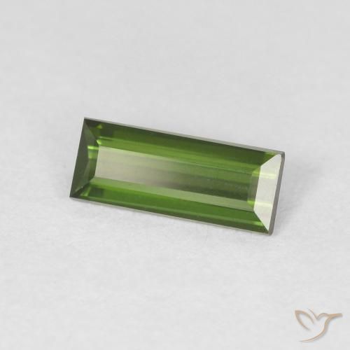 Turmalina Verde medio natural de 0.60 ct, Corte Baguette, VVS
