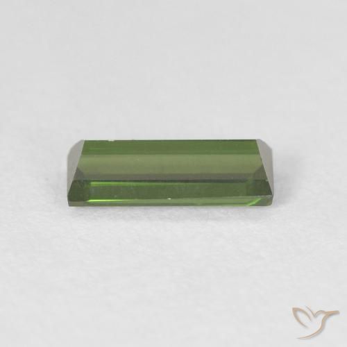 Turmalina Verde medio natural de 0.60 ct, Corte Baguette, VVS