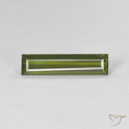 1.00ct Natural Verde terroso Turmalina, Corte Baguette, VVS