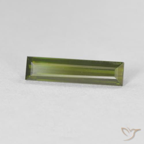 Turmalina Verde terroso natural de 1.00 ct, Corte Baguette, VVS