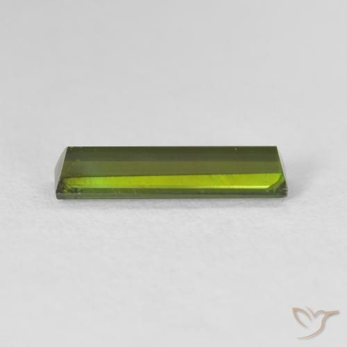 Turmalina Verde terroso natural de 1.00 ct, Corte Baguette, VVS