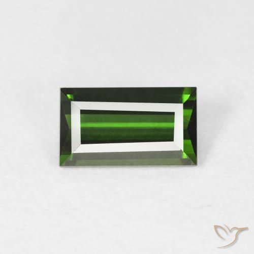 0.82ct Natural Verde terroso Turmalina, Corte Baguette, VVS