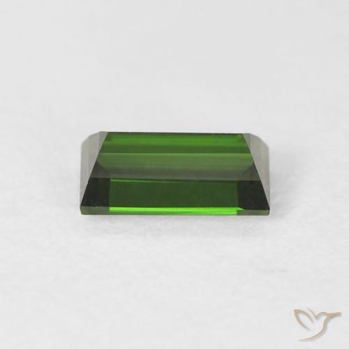 Turmalina Verde terroso natural de 0.82 ct, Corte Baguette, VVS