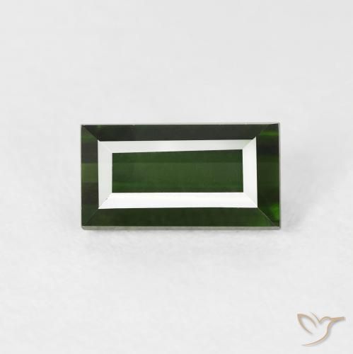 1.18ct Natural Verde bosque Turmalina, Corte Baguette, VVS