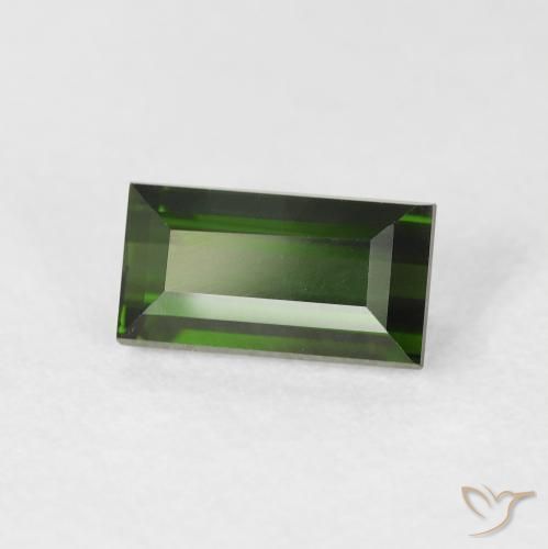 Turmalina Verde bosque natural de 1.18 ct, Corte Baguette, VVS