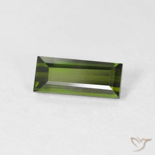 Turmalina Verde bosque natural de 0.95 ct, Corte Baguette, VVS