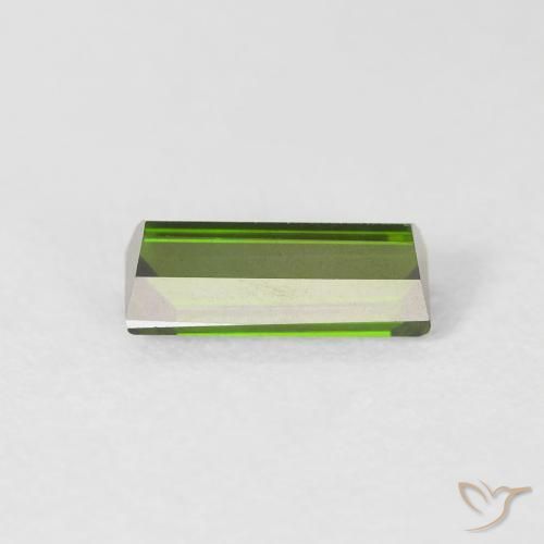 Turmalina Verde bosque natural de 0.95 ct, Corte Baguette, VVS