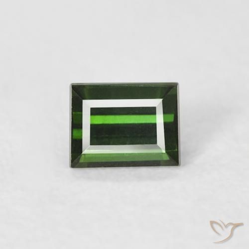0.35ct Natural Verde oscuro Turmalina, Corte Baguette, VVS