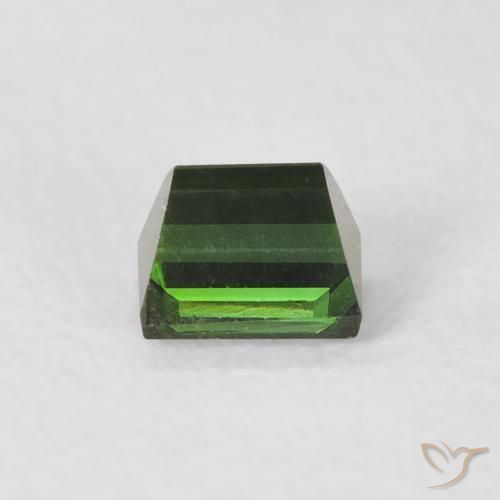 Turmalina Verde oscuro natural de 0.35 ct, Corte Baguette, VVS