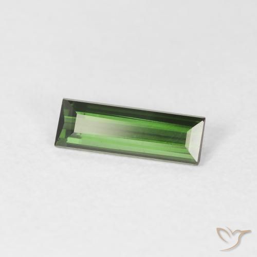 Turmalina Verde oscuro natural de 0.61 ct, Corte Baguette, VVS