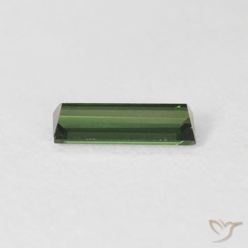 Turmalina Verde oscuro natural de 0.61 ct, Corte Baguette, VVS