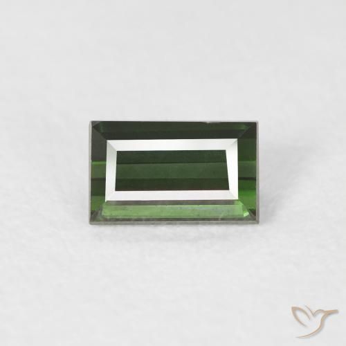 0.47ct Natural Verde bosque turmalina, Corte Baguette, VVS