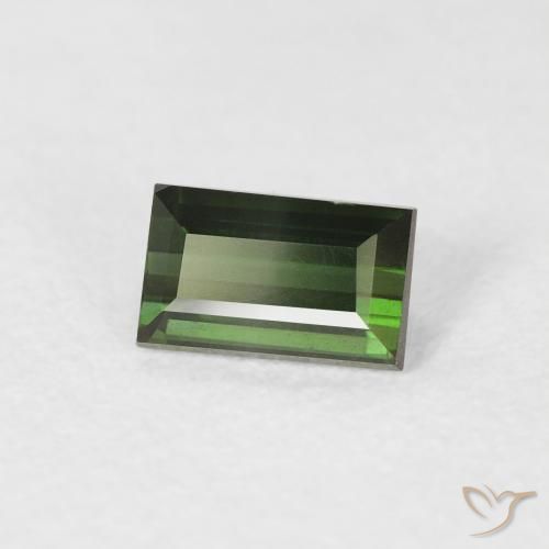 Turmalina Verde bosque natural de 0.47 ct, Corte Baguette, VVS