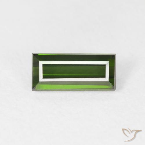 0.99ct Natural Verde bosque Turmalina, Corte Baguette, VVS
