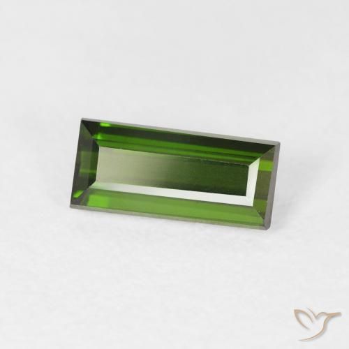 Turmalina Verde bosque natural de 0.99 ct, Corte Baguette, VVS