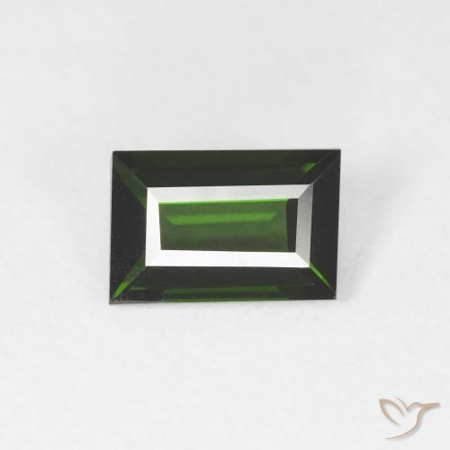 1.23ct Natural Verde bosque Turmalina, Corte Baguette, VVS